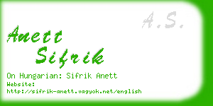 anett sifrik business card